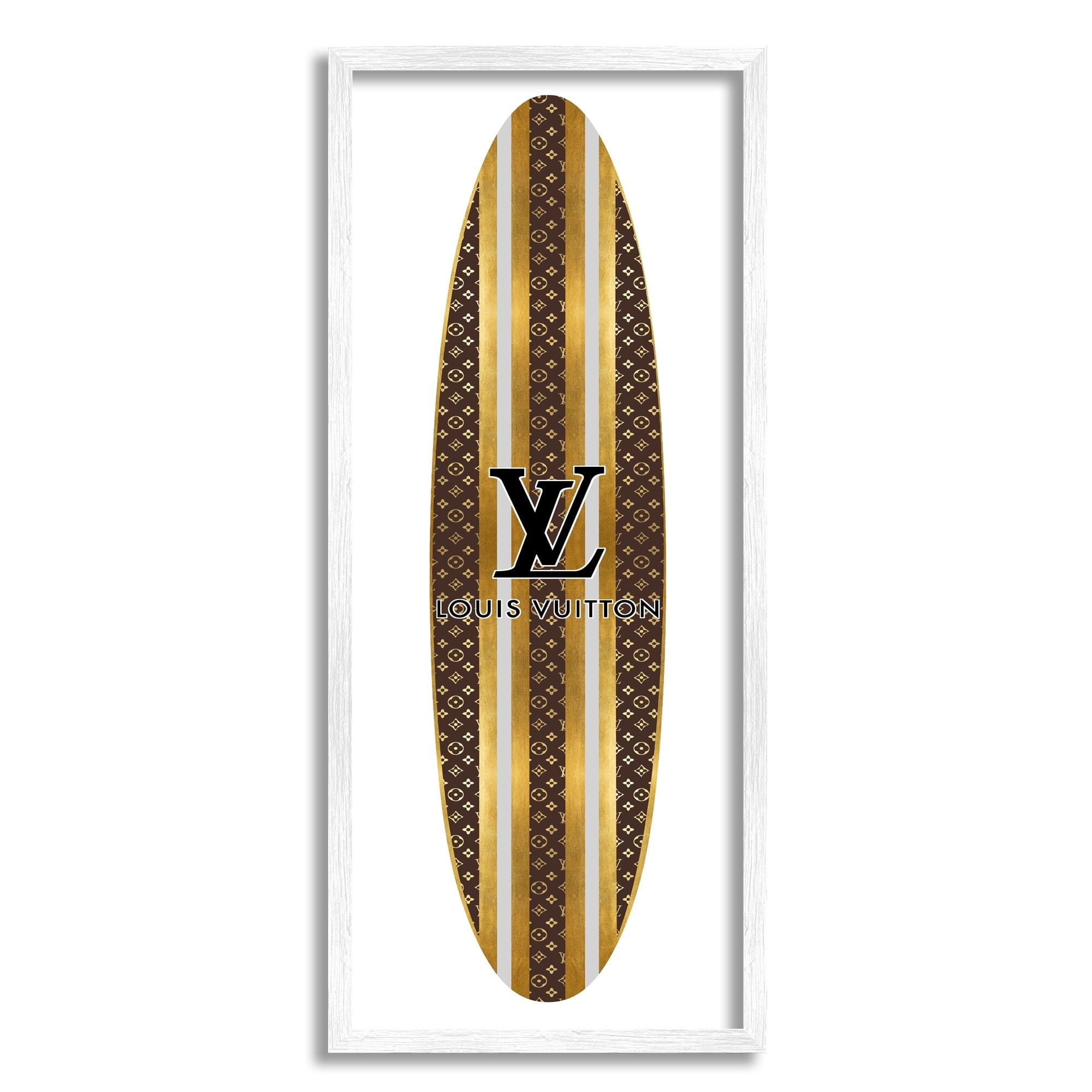 Glam Stripes Pattern Designer Fashion Emblem Surfboard Beauty & Fashion Graphic Art Framed Art Print Wall Art