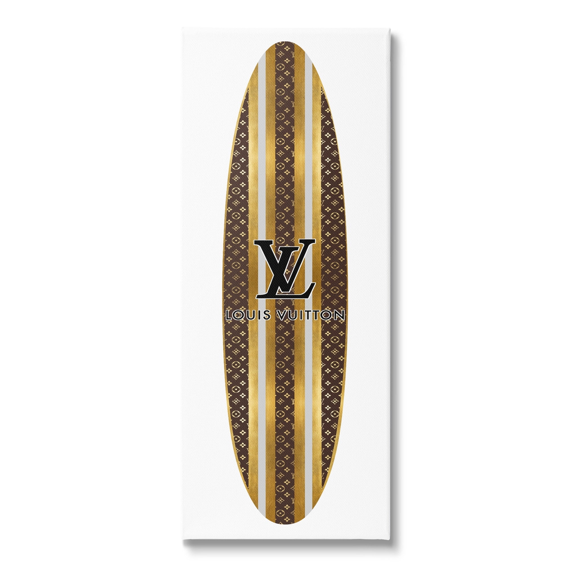 Glam Stripes Pattern Designer Fashion Emblem Surfboard Beauty & Fashion Graphic Art Gallery-Wrapped Canvas Print Wall Art