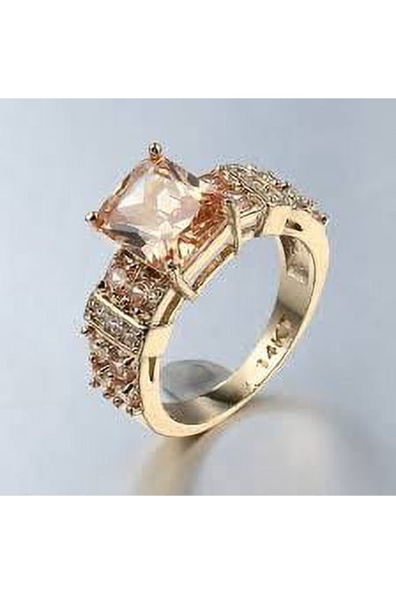 Glam Style Princess Gold Ring Size 9