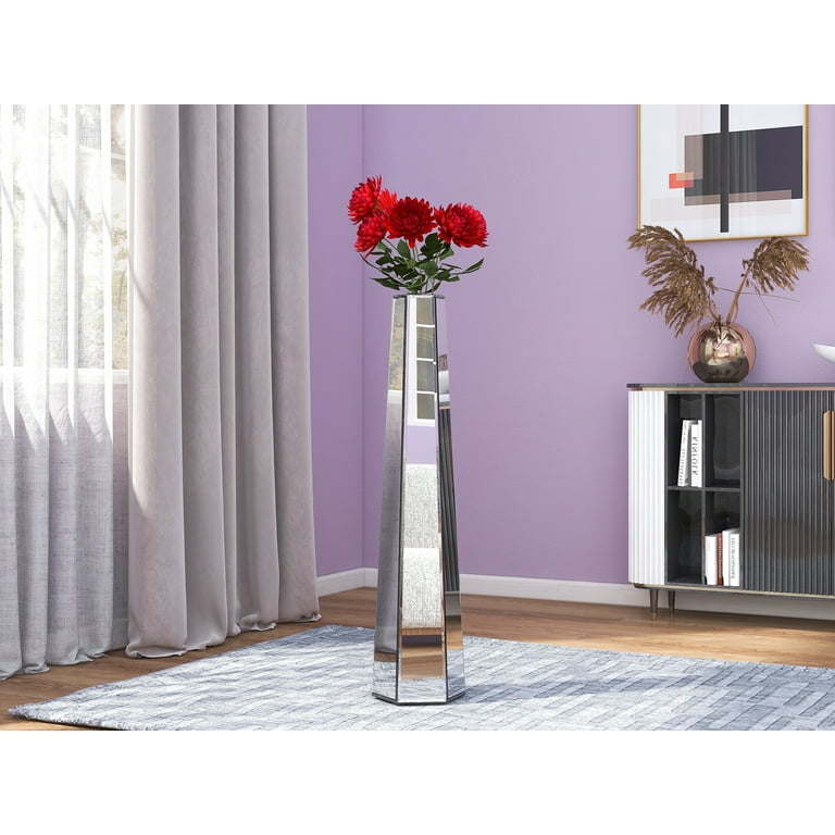 Glam Vases Floor Vases Decorative Tall Flowers Mirror Finish Vases for Decor Living Room Wedding