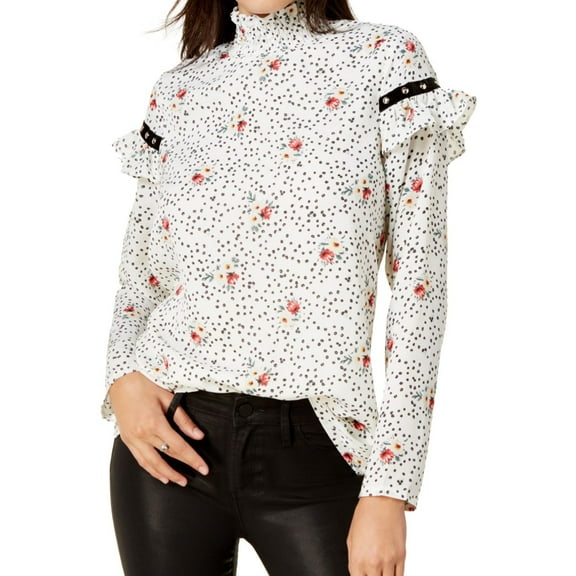 Glam Womens Studded Peasant Blouse, Multicoloured, X-Small