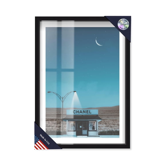 Glam in color Shadowbox Print Retro Art Prints by Notoriart, Black Frame, 11 x 16