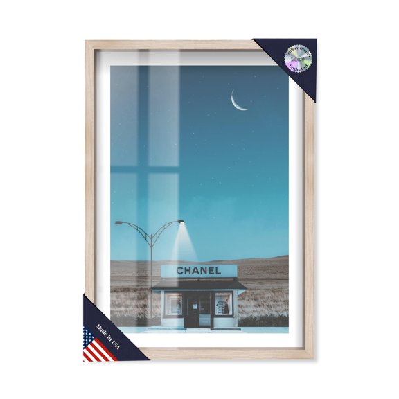 Glam in color Shadowbox Print Retro Art Prints by Notoriart, Blonde Frame, 37 x 55