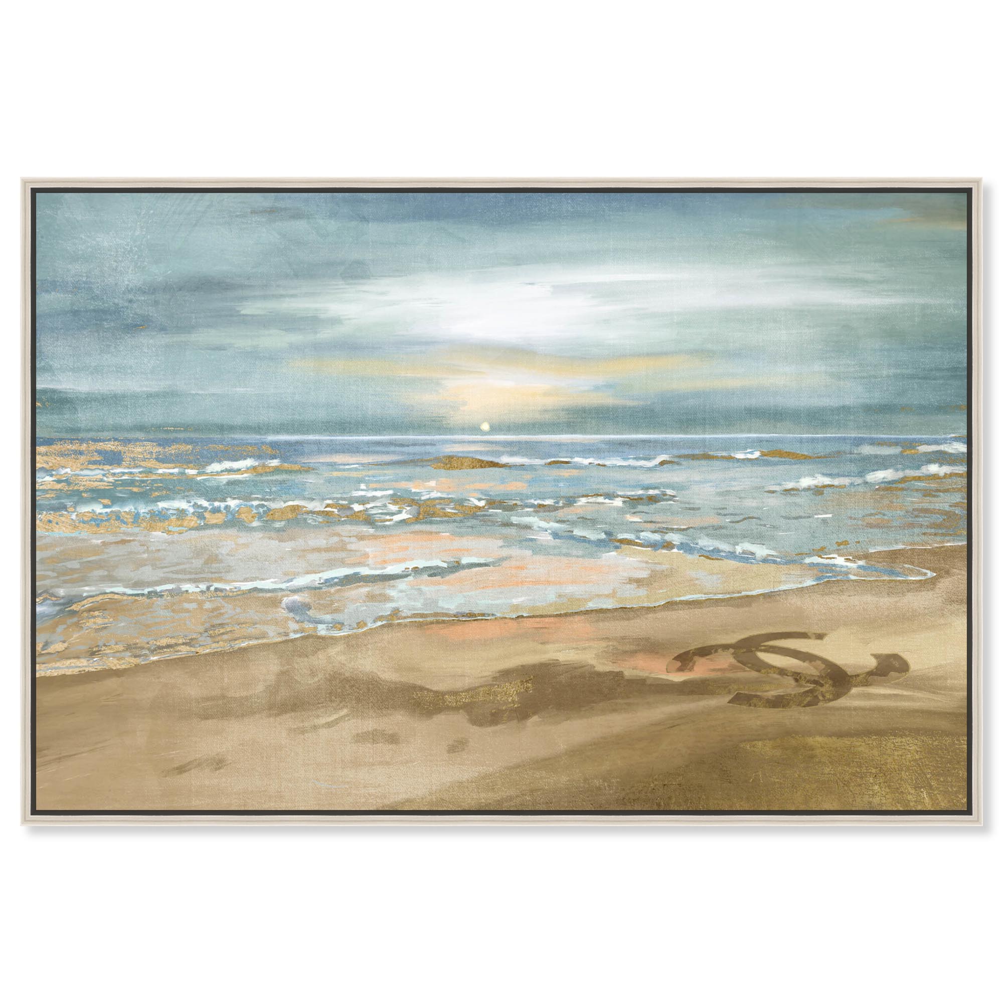Glam in the Sand Canvas Glam Beach Wall Art by Art Remedy, Silver Frame ...