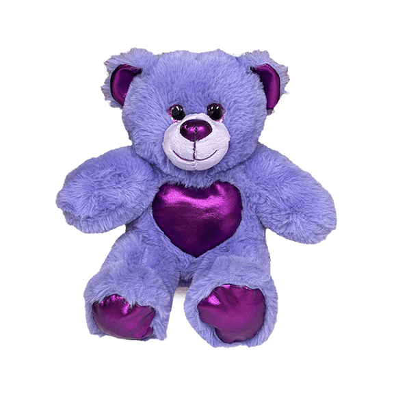 Glam the Purple Bear 8 Inch Plush Stuffed Animal Toy, Soft Colorful Companion