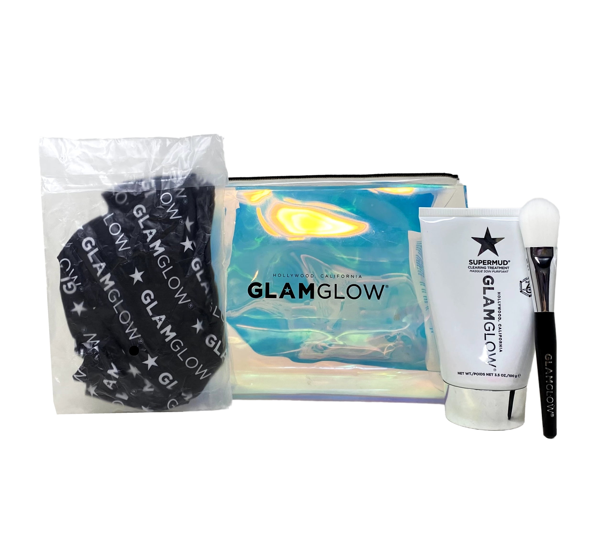 GlamGlow Hollywood's Facialist Will See You Now The Exfoliating & Smoothing Set - Face Mask - Application Brush and Headband