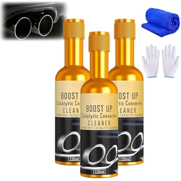 Glamatic Catalytic Cleaner, Glamatic Boost up Catalytic Three Way Cleaner, Vehicle Engine Booster Cleaner, Car Converter Catalytic Carbon Remover, Auto Fuel and Exhaust Pipe Carbon Additive (3PCS)