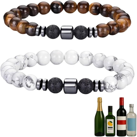 Glame Anti Alcohol Bracelet - Reduce Drinking Urge & Relieve Anxiety, Adjustable Natural Stone Alcohol Bracelet for Men and Women