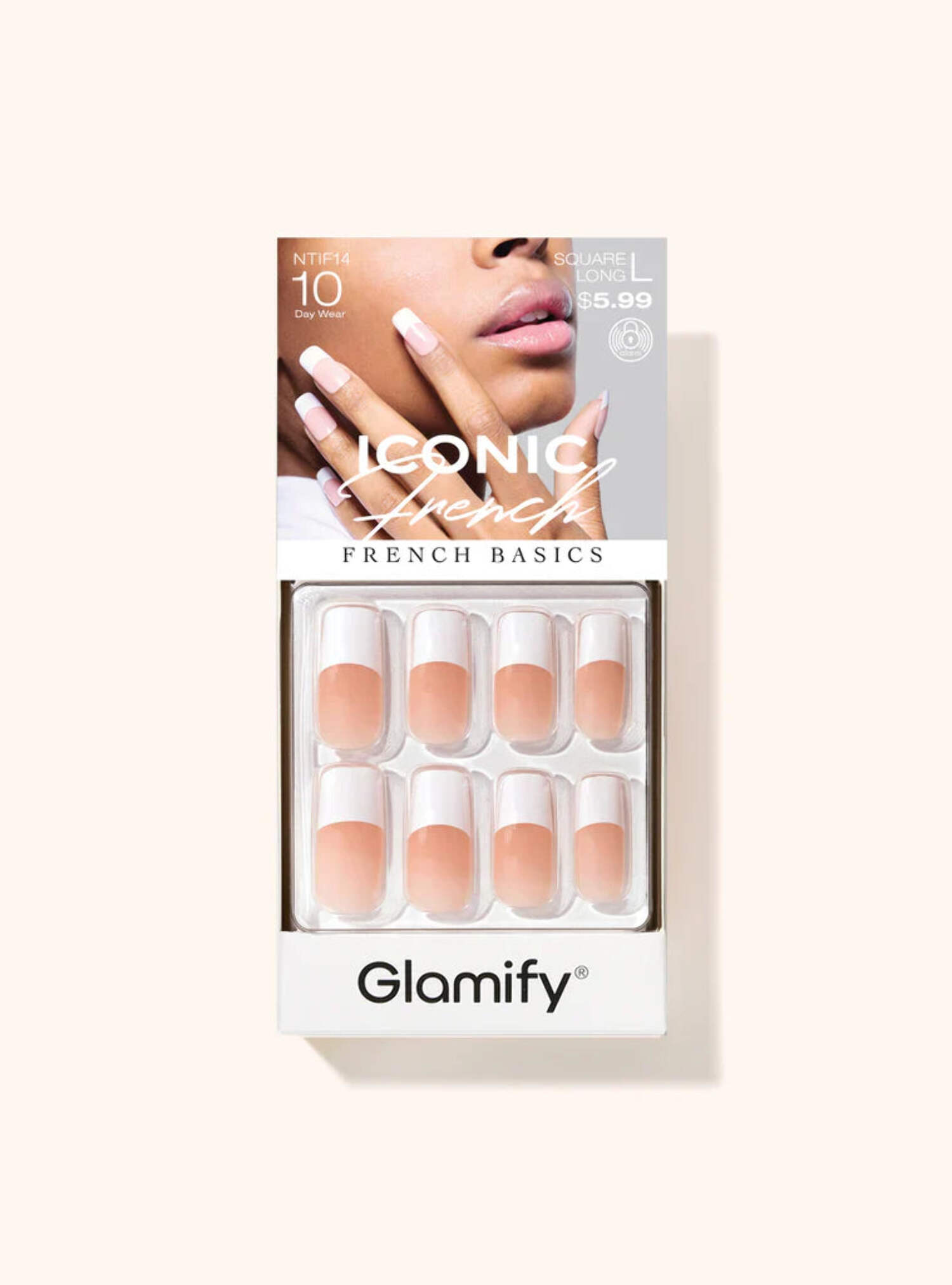 Glamify Iconic French Basics Press On Nails – Square Long NTIF14 ...