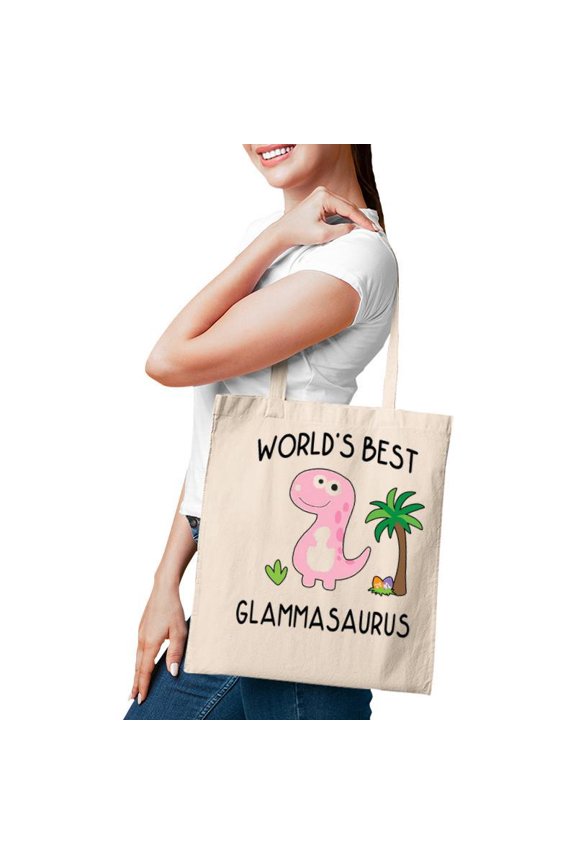 Glamma Grandma Gift Worlds Best Glammasaurus Tote Bag