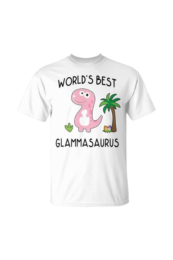 Glamma Grandma Gift Worlds Best Glammasaurus Unisex Jersey Crewneck Tshirt