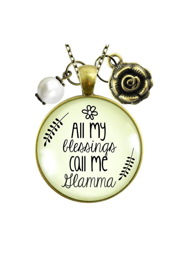 Glamma My Blessings Grandmother Necklace Gutsy Goodness Female Adult Bronze Metal Jewelry