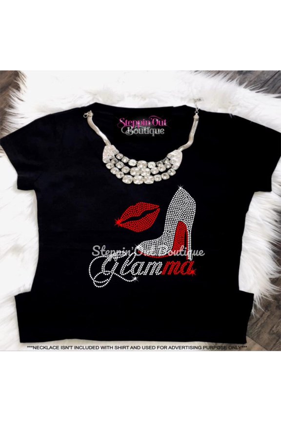 Glamma Rhinestone Shirt Glamma TShirt Grandma Shirt Nana Shirt Grandma Gift Gift for Mom M
