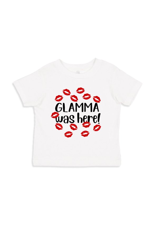 Glamma Was Here Toddler T-Shirt 4T White