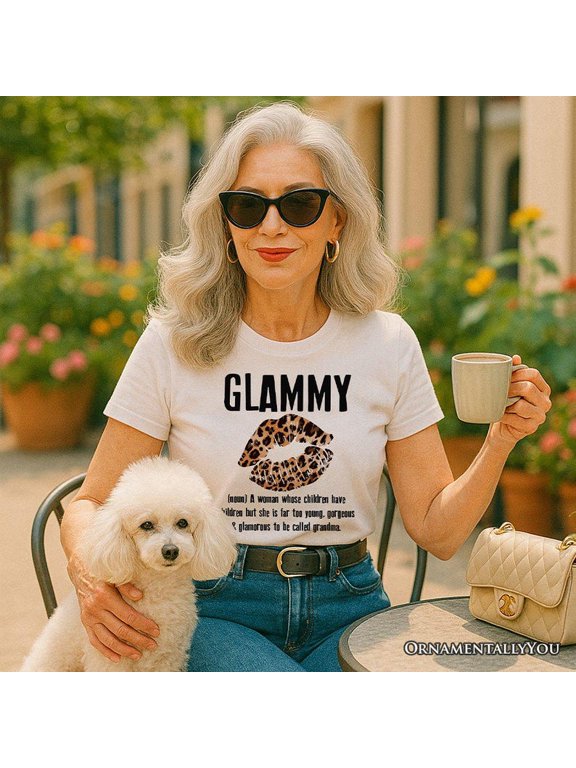Glammy Leopard Lips, Coquette White Stylish Glamorous Grandmas, Motherhood Life T-Shirt