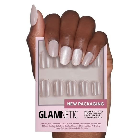 Glamnetic Press-On Nails – Pure Intentions | Velvet Beige Round Nails, "Salon Quality", 30 Count