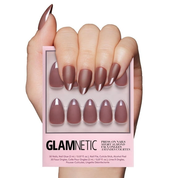 Glamnetic Press-On Nails – Terra | Earthy Brown Matte Almond Nails, "Salon Quality", 30 Count