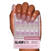 Glamnetic Press-On Nails – Fairy Dust | Velvet Pink Short Oval Nails, "Salon Quality", 30 Count