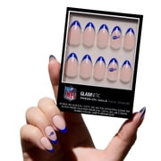 Glamnetic x Fanatics Press On Nails - Buffalo Bills | Short Almond Fake Nails, NFL Bills Blue French Tips, Football Nails, Salon-Quality | 15 Sizes - 30 Nail Kit with Glue