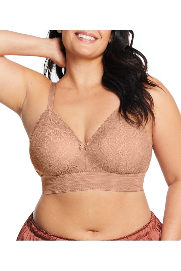 Bramour Gramercy Luxe Lace Bralette Wirefree Bra 7012 (Women's & Women's Plus)
