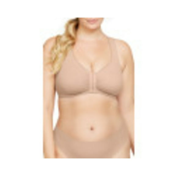 Glamorise Front-Closure Cotton T-Back Comfort Wirefree Bra 1908 (Women's & Women's Plus)