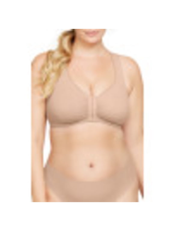 Front-Closure Cotton T-Back Comfort Wirefree Bra 1908 (Women's & Women's Plus)