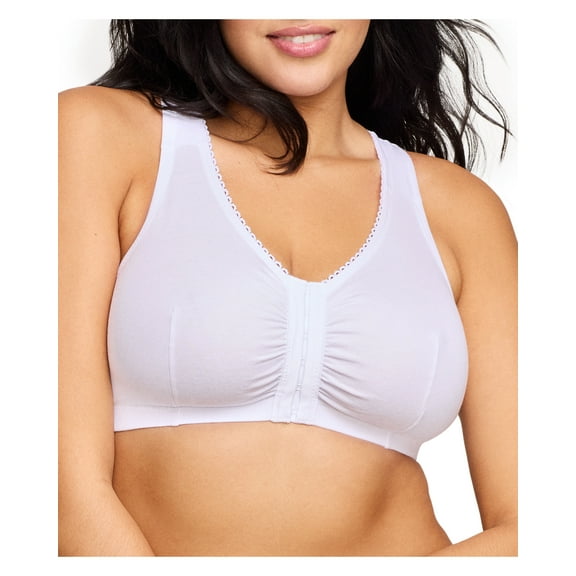 Glamorise Front-Closure Cotton T-Back Comfort Wirefree Bra 1908 (Women's & Women's Plus)