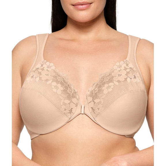 Glamorise Front-Closure Cotton WonderWire Underwire Bra 1241 (Women's & Women's Plus)