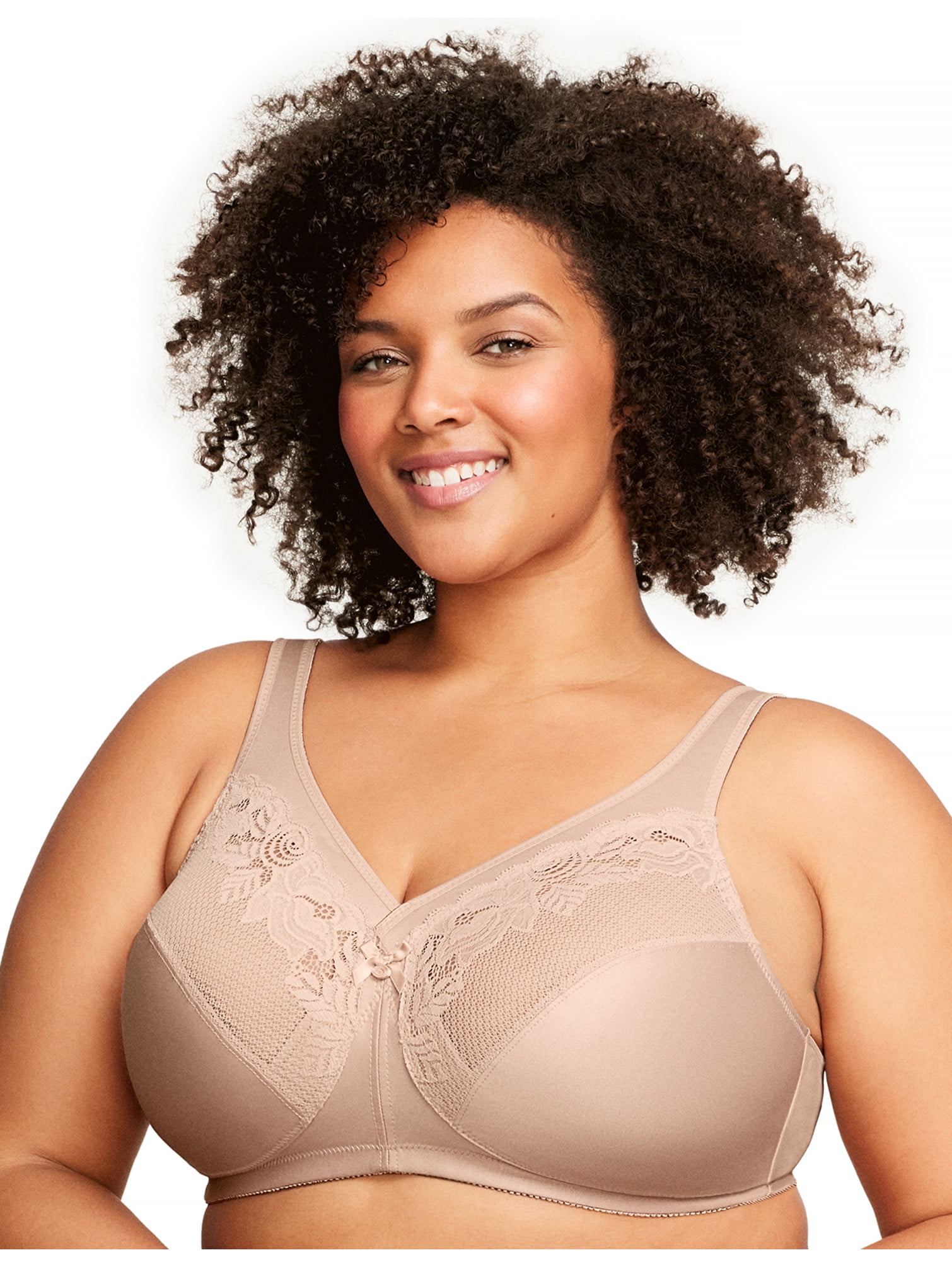 Glamorise Full Figure Plus Size MagicLift Minimizer Bra Wirefree 1003