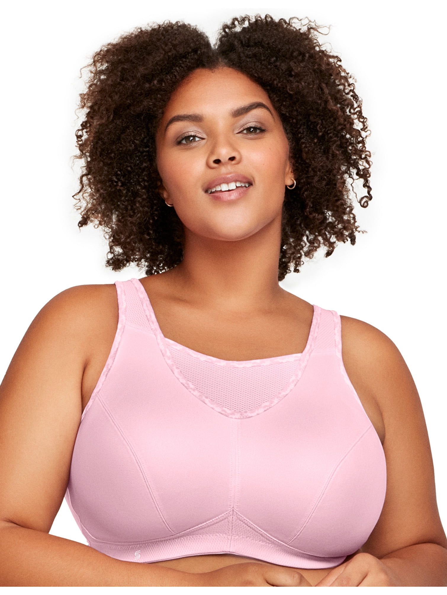 Buy Glamorise Women's Plus Size Zip Up Front-Close Sports Bra Wirefree  #9266, Black, 38F at