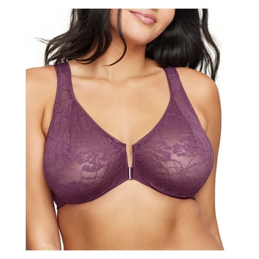 Glamorise Lacey T-Back Front-Closure WonderWire Underwire  Bra 9246 (Women's & Women's Plus)