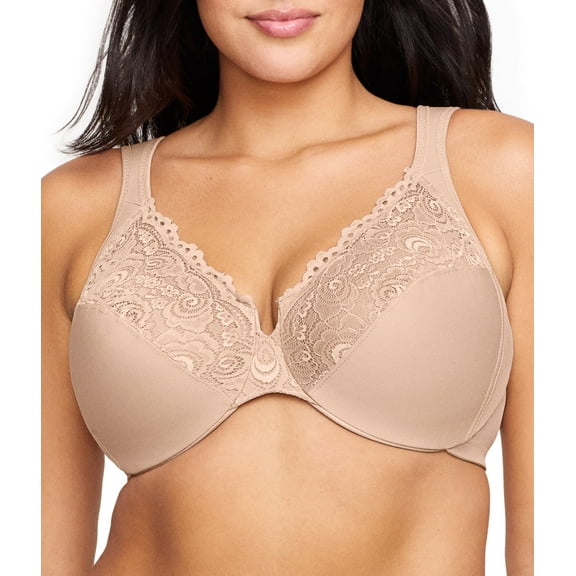Glamorise Low Cut WonderWire Lace Underwire Bra 1240 (Women's & Women's Plus)