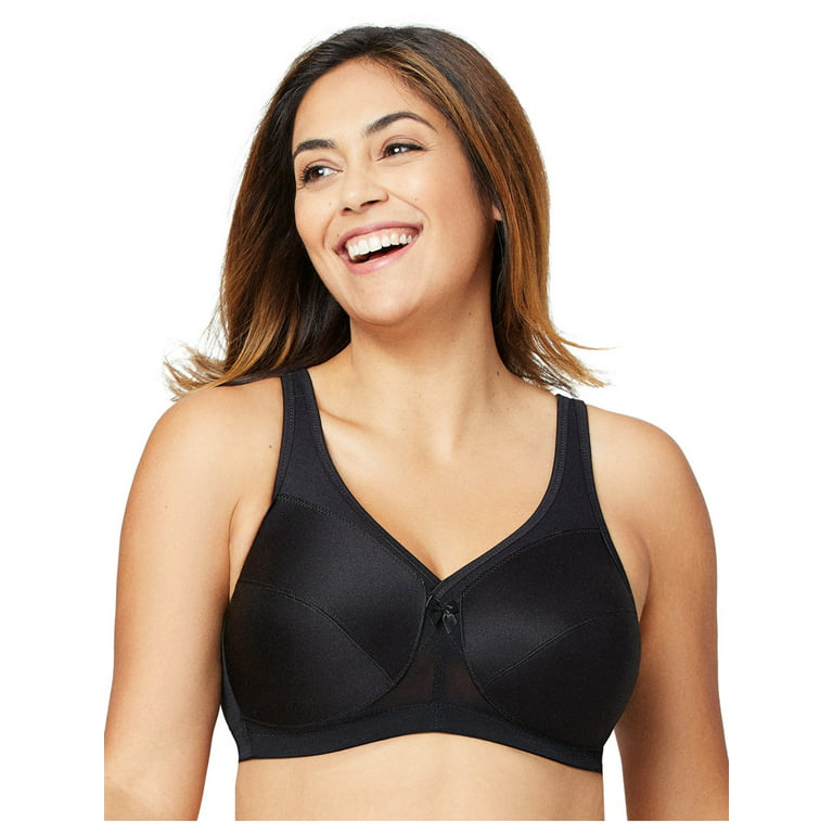 Glamorise Womens MagicLift Active Support Wirefree Bra 1005 Black 38F
