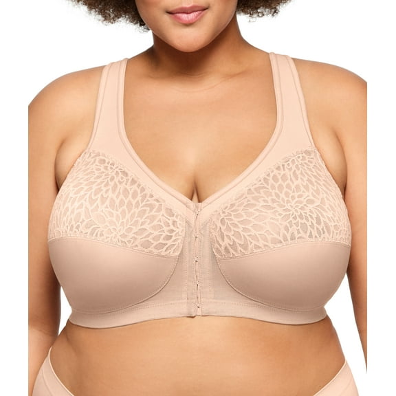 Glamorise MagicLift Front-Closure Racerback Wirefree Bra 1206 (Women's & Women's Plus)