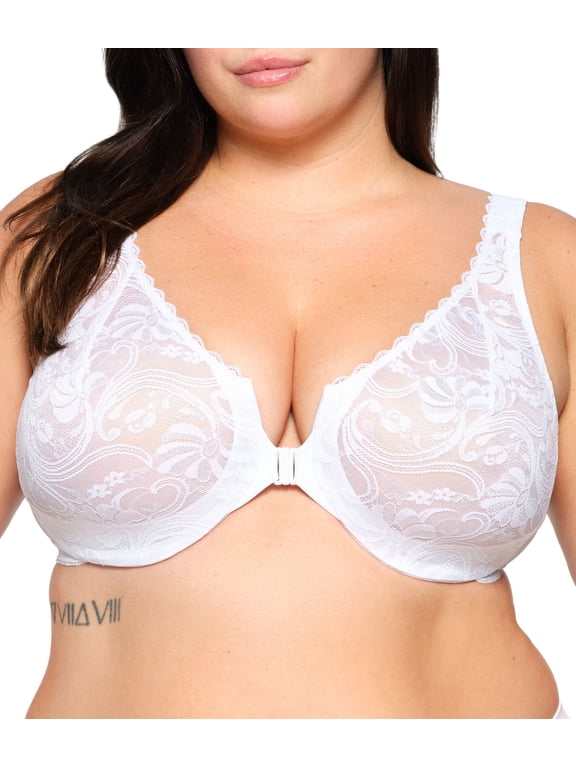 WonderWire Front-Closure Stretch Lace Underwire Bra 9245 (Women's & Women's Plus)