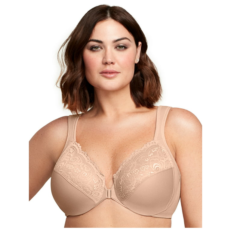 Glamorise Womens Full Figure Wonderwire Front Close Bra #1245 Full Coverage  Bra : : Clothing, Shoes & Accessories