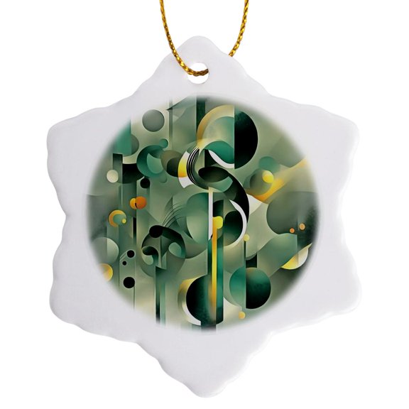 3drose, Glamorous and Elegant Surface Design Background Vector Coffee Brown, 3 inch Snowflake Porcelain Ornament