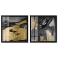 thumbnail image 1 of Glamorous Black and Gold Luxe Pair Shadowbox Print Gold Wall Art Set by Art Remedy, Black Frame, 20 x 20, 1 of 6