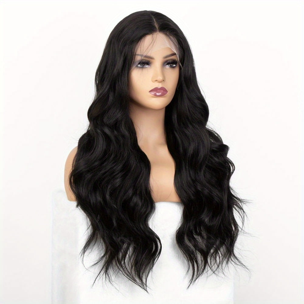 Glamorous Body Wave Lace Front Wig 13X3 Natural Black Daily Wear Easy Maintenance Walmart
