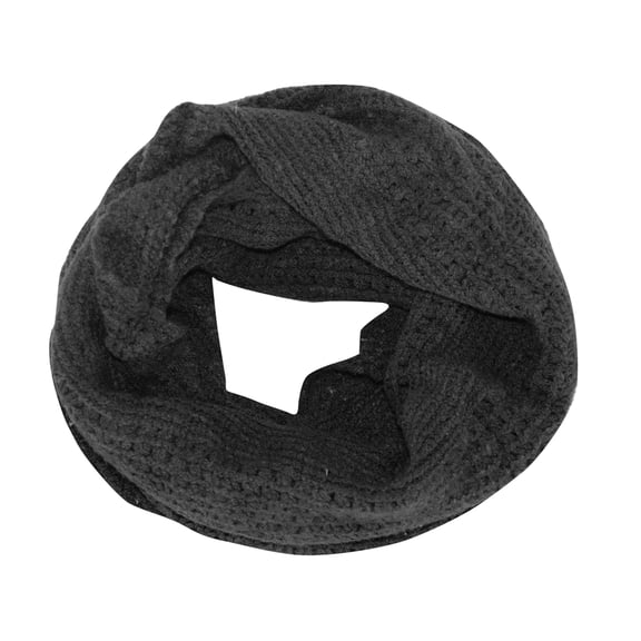 Glamorous Chic Warm Knitted Winter Snood Infinity Loop Scarf (Black)