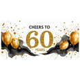 thumbnail image 1 of Glamorous Glittery 60 Years Celebration Banner Backdrop Party Supplies for 60th Birthday Decorations Photography Props Party Background Decors, 1 of 8
