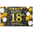 thumbnail image 1 of Glamorous Glittery Gold Happy 18th Birthday Banner Backdrop Party Decoration for Birthday Celebrations Photography Props Photo Booth Decor Background Party Supplies, 1 of 7