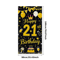 thumbnail image 1 of Glamorous Gold Starry Happy 21st Birthday Banner Background Backdrop Party Supplies Photo Booth Props Birthday Decoration Event Decor, 1 of 6