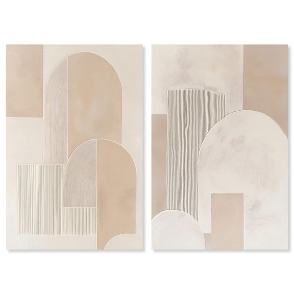 Glamorous Golden Horizons Duo Canvas Print Boho Wall Decor by Art Remedy, Gallery Wrapped, 10 x 15