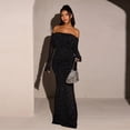 thumbnail image 1 of Glamorous Off-Shoulder Glitter Evening Gown, 1 of 1
