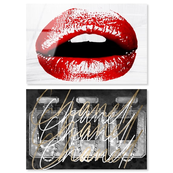 Glamorous Parisian Night Duo Acrylic Print Glam Wall Art by Art Remedy, Ready to Hang, 15 x 10
