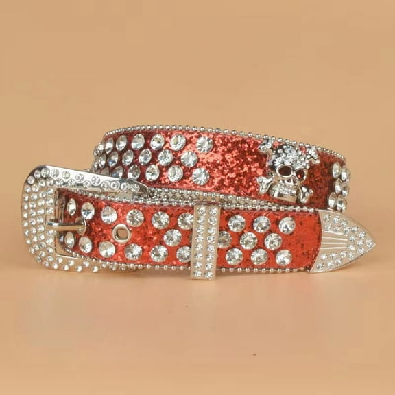 Glamorous Rhinestone-Riveted PU Belt: The Perfect Western-Style Accessory for Y2K Jeans ladies belt belt for girl women's belt