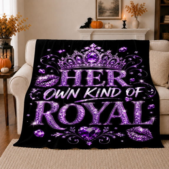 Glamorous Royal Crown Jeweled Heart, Dramatic Artistic Scene, Warm Flannel Blanket for Living Room and Bedroom, Art Lovers Valentine's Day Gift, Artistic Home Decor