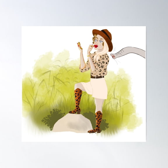 Glamorous Safari Makeup Poster Wall Art, Modern Wall Decor For Living Room Bedroom, 16x24 UNFRAMED