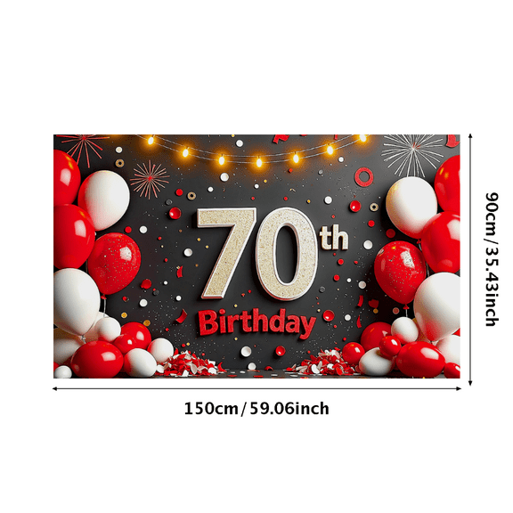 Glamorous Sparkling 70th Birthday Backdrop Banner Party Decoration Background for Photography Props Birthday Party Celebrations Photo Booth Decor